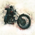 Biker on a motorcycle Royalty Free Stock Photo