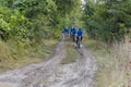 Groupe of bikers at an off-road race Royalty Free Stock Photo