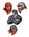 Biker Outlaw Mascot Collection Royalty Free Stock Photo