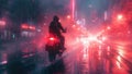 Neon Rain: The Rider\'s Reflection