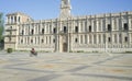 Biker pilgrim of Camino de Santiago at Leon city, Spain