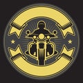 Biker riding a motorcycle. Bikers event or festival emblem