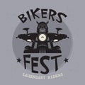 Biker riding a motorcycle. Bikers event or festival emblem