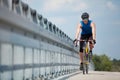 Biker riding on race road bike Royalty Free Stock Photo