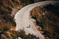 Biker on the road - Cyclist photo. Mallorca, Spain, Sa Calobra