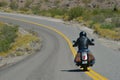 Oatman, Arizona, USA, April 18, 2017: Biker riding Route 66