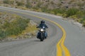 Oatman, Arizona, USA, April 18, 2017: Biker riding Route 66