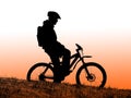 Biker silhouette Royalty Free Stock Photo