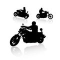 Biker silhouettes collection for your design Royalty Free Stock Photo