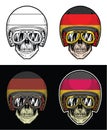 Biker Skull Germany Flag Helmet