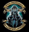 Biker T-shirt design templates. Motorcycle typography, t-shirt graphics, vector emblems. Biker t-shirt design elements.