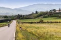 Biker in the Tuscan countryside