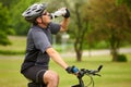 Biker with water bottle
