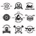 Bikers badges emblems vector icons Royalty Free Stock Photo