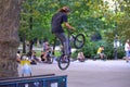 Bikers fun in urban park Royalty Free Stock Photo