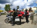 Bikers getting ready to take-off on their road trip