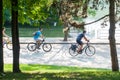 Bikers in the park