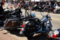 The bikers parking in Daytona bike week with the chopper motorcycles in Daytona beach meeting