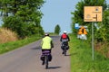 Bikers riding on Green Velo bike route in Poland Royalty Free Stock Photo