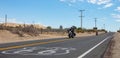 Bikers riding motorcycles in historic route 66, USA