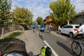 Escorting a group of bikers on a street race 