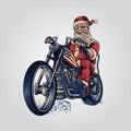 Bikers santa claus merry christmas cooper riding motorcycle american flag