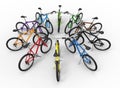 Bikes color diversity concept