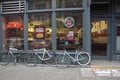 Bikes in front of restaurant