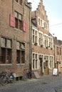 Bikes on lonely alley of Ghent