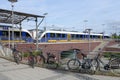 Bikes and modern commuter train in Germany