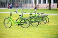 Bikes at Museumplein, Amsterdam Royalty Free Stock Photo