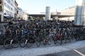 Bikes parked iat Norreport train station copenahgen
