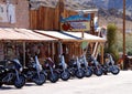 Bikes parking in Oatman Royalty Free Stock Photo