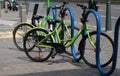 Jakarta, Indonesia - June 10, 2020: Bikes parking Royalty Free Stock Photo