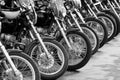 Bikes in a row - cop motorcycle lineup at protest Royalty Free Stock Photo