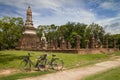 Bikes at Wat Traphang Ngoen Royalty Free Stock Photo