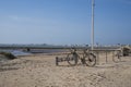 Biking on a beach Royalty Free Stock Photo
