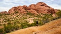 Biking down the red sandstone buttes of Papago Park,