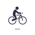 biking icon on white background. Simple element illustration from activities concept