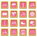 Biking icons pink