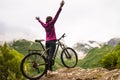 Biking in Norway against picturesque landscape