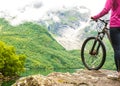 Biking in Norway against picturesque landscape