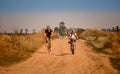 Biking in Romania, towards Danube shore, off-road