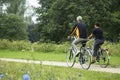 Biking Seniors In The Park Royalty Free Stock Photo