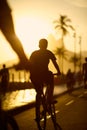 Biking Silhouettes Ipanema Beach Rio de Janeiro Brazil Royalty Free Stock Photo