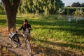 Biking in the summer at sunset.