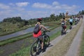 Biking tour to rice field in Jatiluwih rice terraces in Bali Indonesia