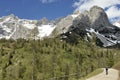 Biking under Dachstein Royalty Free Stock Photo