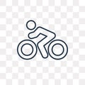 Biking vector icon isolated on transparent background, linear Bi
