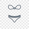 Bikini concept vector linear icon isolated on transparent background, Bikini concept transparency logo in outline style Royalty Free Stock Photo